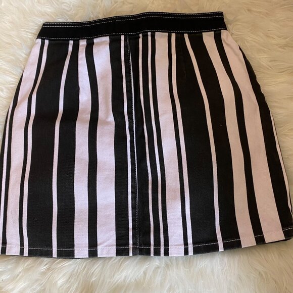 BDG Urban Outfitters Striped High-Waisted Mini Skirt W/Front Zipper & Pockets XS - Picture 2 of 5